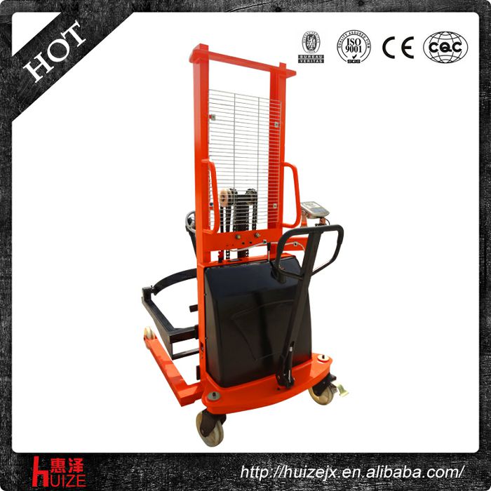 半電動(dòng)稱重油桶車（夾鐵桶，手搖翻轉(zhuǎn)倒料）